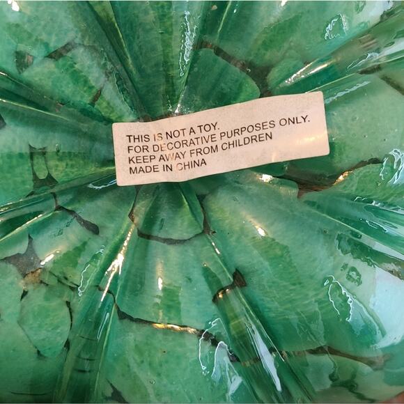 Christian Siriano Shabby Chic Blue Green Blown Glass Fall Pumpkin Beachy Decor - Picture 5 of 12